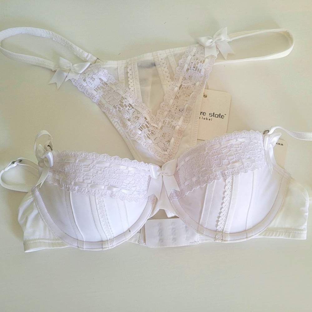 Pleasure State BLISTFULLNESS 10C Balconette Bra  & Thong G-string Size M.